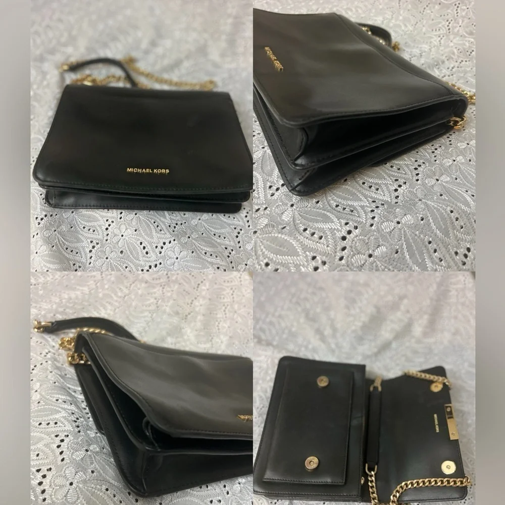 Michael Kors Black Crossbody Bag with Gold Chain